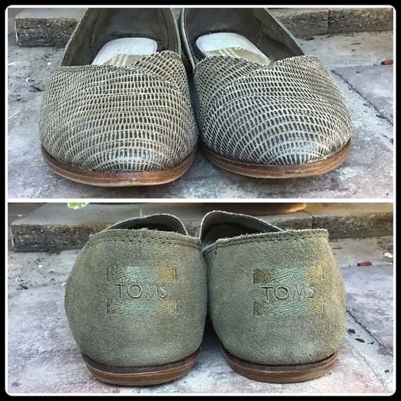 Tom’s Olive green Jutti flats - Picture 5 of 10